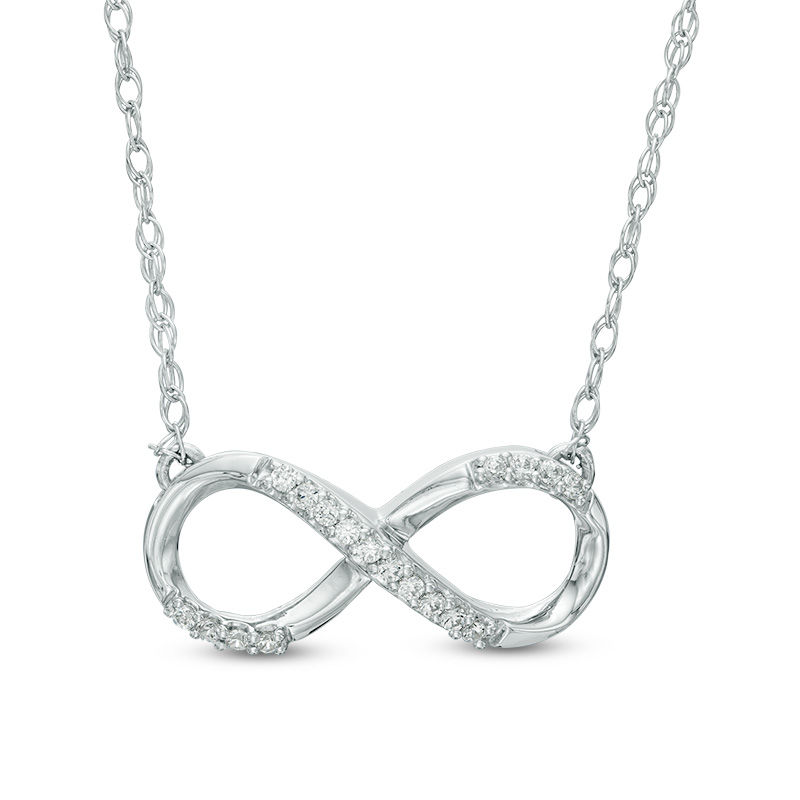 1/10 CT. T.W. Diamond Infinity Necklace in Sterling Silver