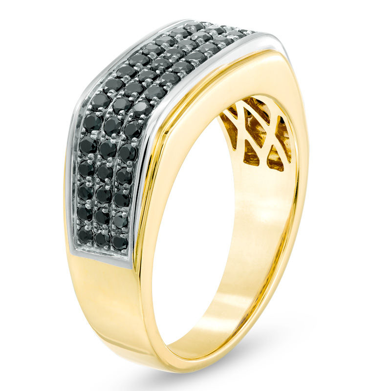 Men's 1 CT. T.W. Black Diamond Ring in 10K Two-Tone Gold