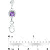 Thumbnail Image 2 of 5.0mm Cushion-Cut Amethyst Beaded Frame Bracelet in Sterling Silver - 7.25"