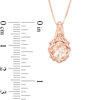 Thumbnail Image 2 of Oval Morganite and Diamond Accent Scroll Frame Pendant in 10K Rose Gold