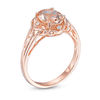 Thumbnail Image 1 of Oval Morganite and Diamond Accent Scroll Frame Ring in 10K Rose Gold