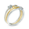 Thumbnail Image 1 of Diamond Accent "MOM" Three Piece Stackable Ring Set in Sterling Silver and 10K Gold