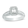 Thumbnail Image 1 of Vera Wang Love Collection 3/4 CT. T.W. Emerald-Cut Diamond Rectangle Frame Engagement Ring in 14K White Gold