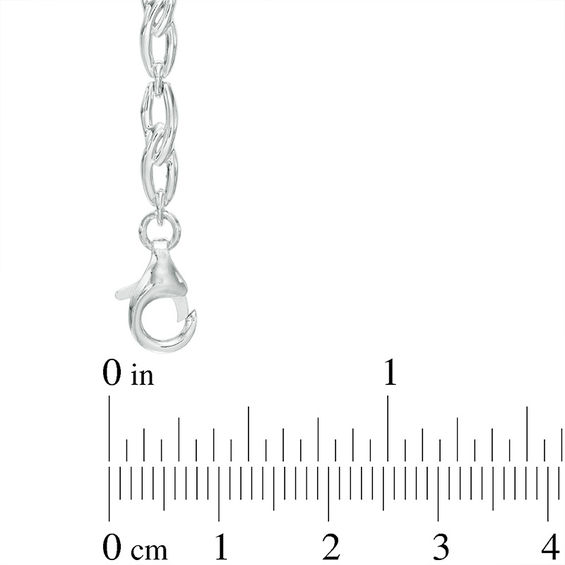Oval Lab-Created Ceylon Sapphire and Diamond Accent Starburst Frame Link Bracelet in Sterling Silver - 7.5"