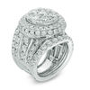 Thumbnail Image 1 of 7 CT. T.W. Composite Diamond Frame Three Piece Bridal Set in 14K White Gold