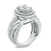 Thumbnail Image 2 of 2 CT. T.W. Composite Diamond Oval Frame Multi-Row Engagement Ring in 14K White Gold