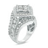 Thumbnail Image 1 of 3-1/2 CT. T.W. Quad Princess-Cut Diamond Tilted Frame Vintage-Style Engagement Ring in 14K White Gold