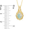 Thumbnail Image 2 of Oval Opal and Diamond Accent Ornate Frame Pendant in 10K Gold