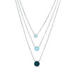 Thumbnail Image 1 of London, Swiss and Sky Blue Topaz Triple Strand Necklace in Sterling Silver