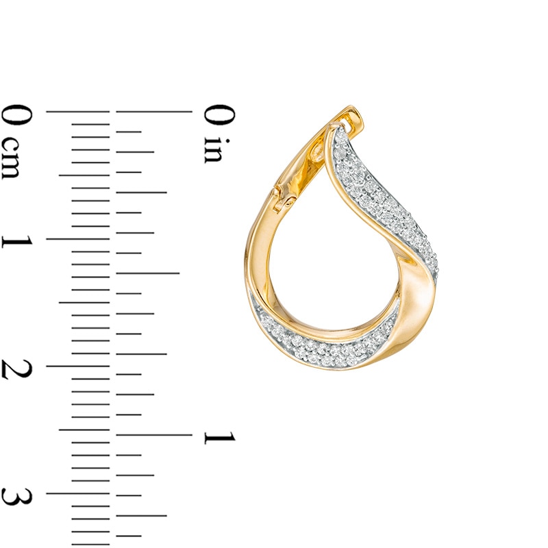 Main Image 2 of 1/3 CT. T.W. Diamond Flat Front Twist Earrings in 10K Gold