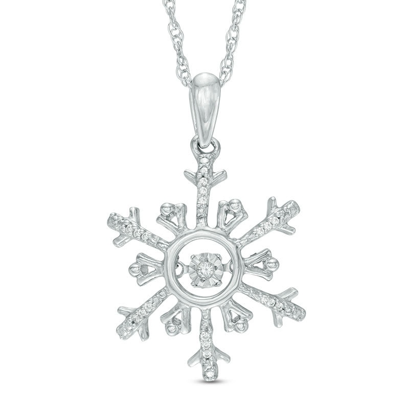 Main Image 1 of Unstoppable Love™ Diamond Accent Snowflake Pendant in Sterling Silver