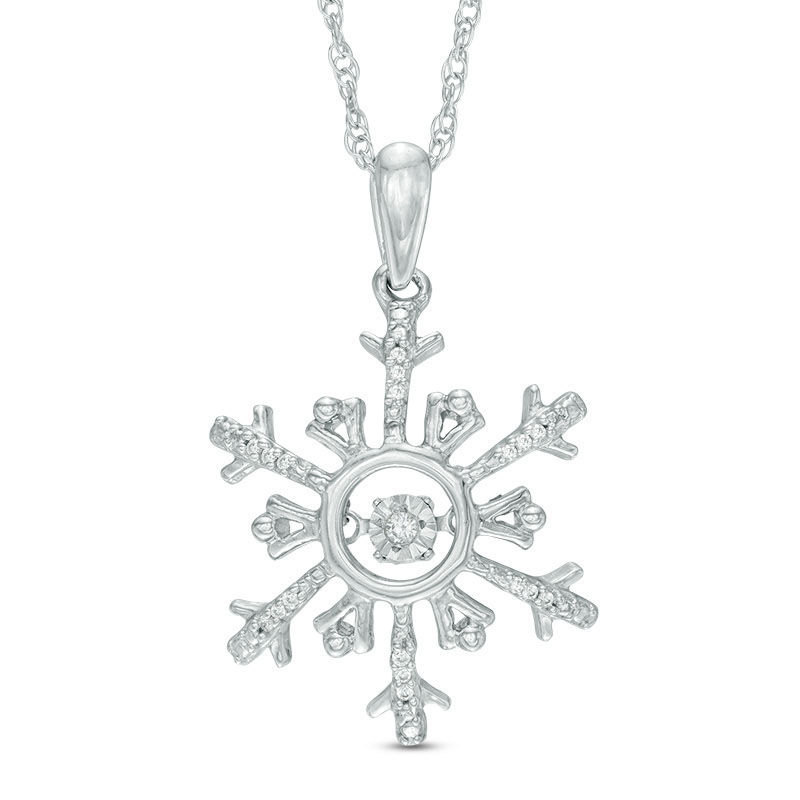 Diamond Accent Snowflake Pendant in Sterling Silver