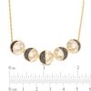 Thumbnail Image 2 of 1/6 CT. T.W. Black Diamond Moon Phase Necklace in Sterling Silver and 14K Gold Plate - 16"