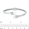 Thumbnail Image 2 of 7.5mm Freshwater Cultured Pearl and Lab-Created White Sapphire Hinged Bypass Bangle in Sterling Silver