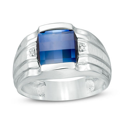 Blue Sapphire Gemstone Mens Ring 925 Silver Ring Engagement Ring Boys Ring Rose Gold Plated Ring Man Ring Mens Jewelry Wedding Ring