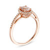 Thumbnail Image 1 of Oval Morganite and 1/6 CT. T.W. Diamond Frame Ring in 14K Rose Gold