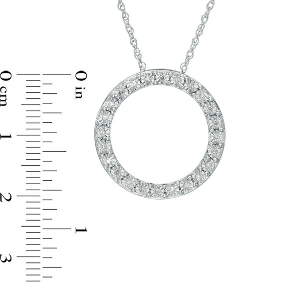 1/10 CT. T.w. Diamond Circle Pendant in Sterling Silver