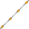 Thumbnail Image 1 of Oval Madeira Citrine Infinity Link Bracelet in Sterling Silver - 7.25"