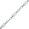 Thumbnail Image 1 of Oval Lab-Created Opal Infinity Link Bracelet in Sterling Silver - 7.25"