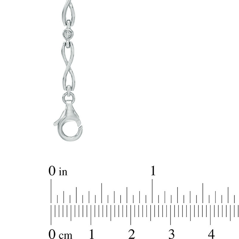 Main Image 2 of Oval Swiss Blue Topaz Infinity Link Bracelet in Sterling Silver - 7.25"