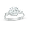 Thumbnail Image 1 of 8.5mm Lab-Created White Sapphire Three Stone Ring in Sterling Silver