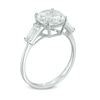 Thumbnail Image 2 of 8.5mm Lab-Created White Sapphire Three Stone Ring in Sterling Silver