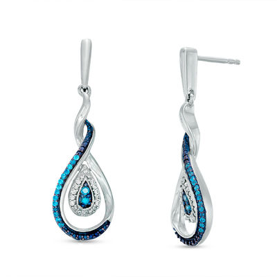 zales blue diamond earrings