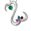 Thumbnail Image 1 of Open Hearts Family by Jane Seymour™ Birthstone Pendant in Sterling Silver (4 Stones and 2 Names)