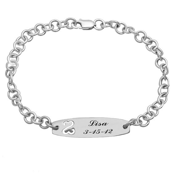 Open Hearts by Jane Seymour™ I.d. Bracelet in Sterling Silver (4 Lines)
