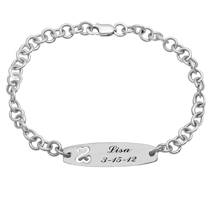 Main Image 1 of Open Hearts by Jane Seymour™ I.D. Bracelet in Sterling Silver (4 Lines)