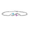 Thumbnail Image 1 of Couples' 4.0mm Birthstone Bracelet in Sterling Silver (2 Stones and Names)
