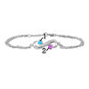 Thumbnail Image 2 of Couples' 4.0mm Birthstone Bracelet in Sterling Silver (2 Stones and Names)