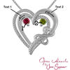 Thumbnail Image 1 of Open Hearts by Jane Seymour™ Couple's Birthstone and Diamond Accent Pendant in Sterling Silver (2 Stones and Names)