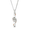 Thumbnail Image 2 of Ever Us® 1/2 CT.T.W. Two-Stone Diamond Linear Swirl Pendant in 14K Two-Tone Gold - 19"