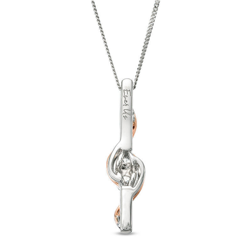 Main Image 2 of Ever Us® 1/2 CT.T.W. Two-Stone Diamond Linear Swirl Pendant in 14K Two-Tone Gold - 19"