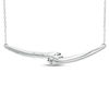Thumbnail Image 2 of Ever Us® 1/2 CT. T.W. Two-Stone Diamond Bypass Necklace in 14K White Gold - 17"