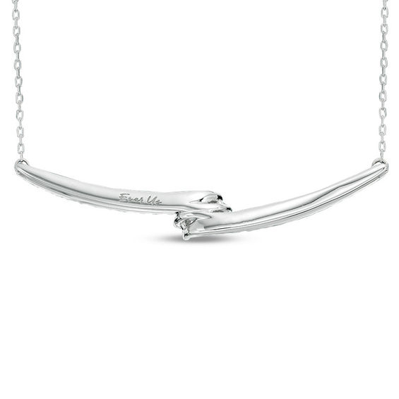 Ever UsÂ® 1/ CT. T.w. Two-Stone Diamond Bypass Necklace in 14K White Gold