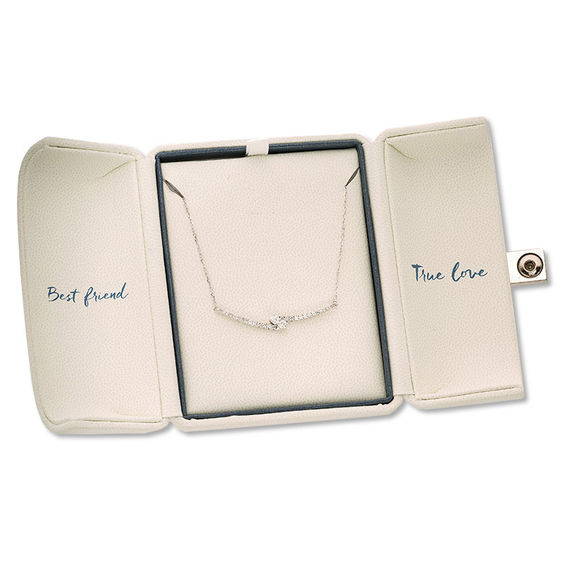 Ever UsÂ® 1/ CT. T.w. Two-Stone Diamond Bypass Necklace in 14K White Gold