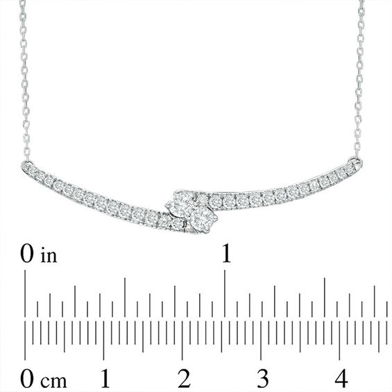 Ever UsÂ® 1/ CT. T.w. Two-Stone Diamond Bypass Necklace in 14K White Gold