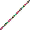 Thumbnail Image 1 of 3.0mm Lab-Created Multi-Gemstone Tennis Bracelet in Sterling Silver with 14K Gold Plate - 7.25"