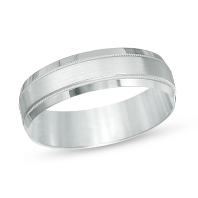Size 7 Flat Comfort-Fit Wedding Band Ring in 10k White Gold Size 7 Flat Comfort-Fit Wedding Band Ring in 10k White Gold