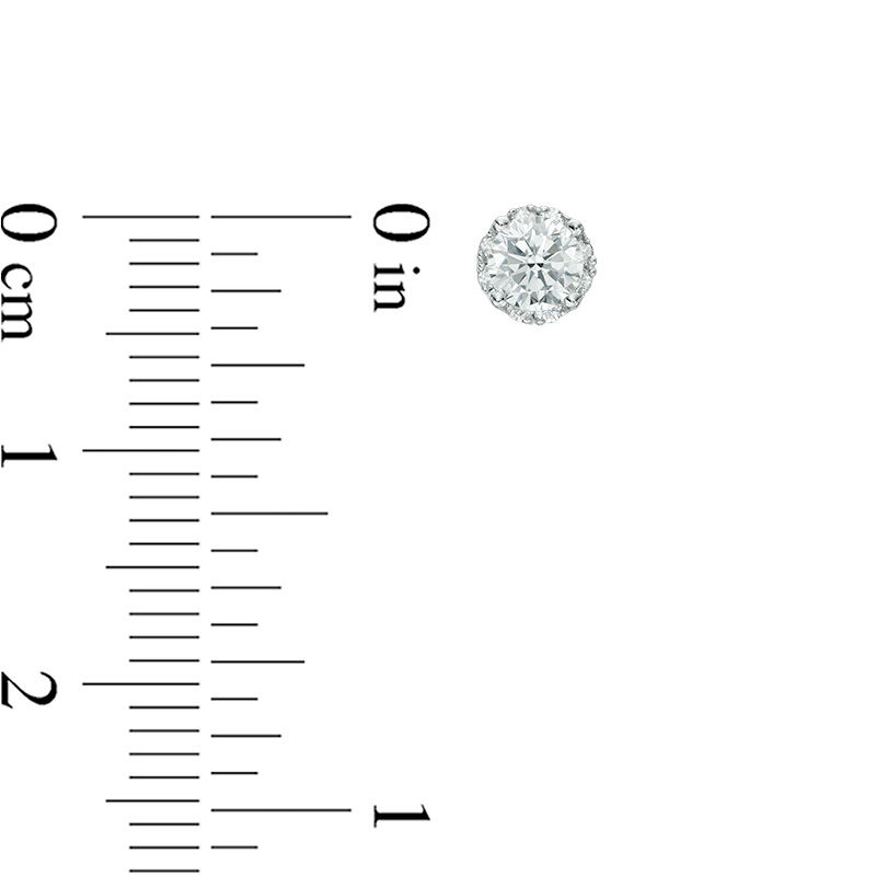 Main Image 2 of 1/2 CT. T.W. Diamond Frame Stud Earrings in 10K White Gold