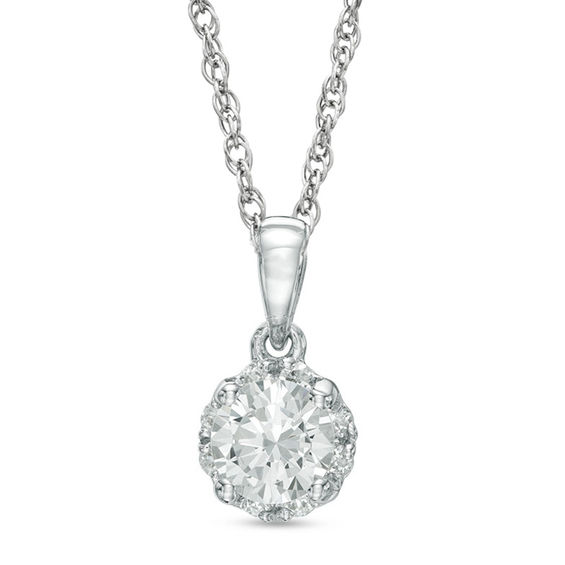 1/2 CT. T.w. Diamond Frame Pendant in 10K White Gold - 17"