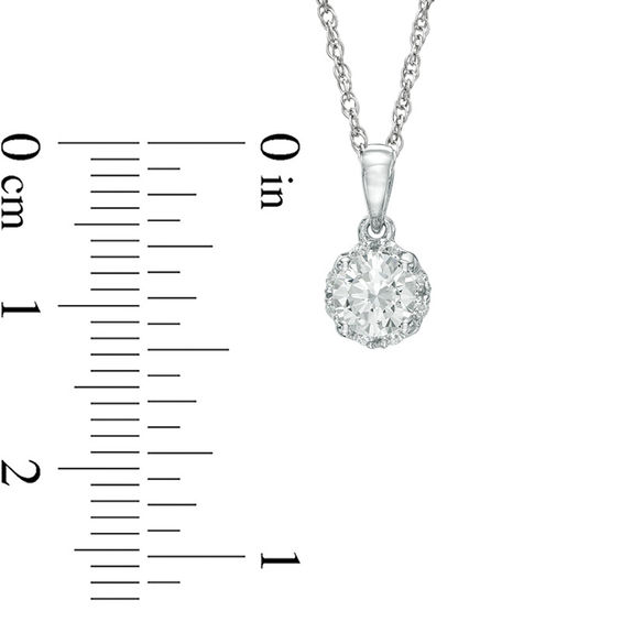 1/2 CT. T.w. Diamond Frame Pendant in 10K White Gold - 17"