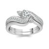 Thumbnail Image 0 of 5/8 CT. T.W. Diamond Bypass Bridal Set in 14K White Gold