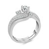 Thumbnail Image 1 of 5/8 CT. T.W. Diamond Bypass Bridal Set in 14K White Gold