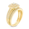 Thumbnail Image 1 of 1 CT. T.W. Diamond Double Cushion Frame Bridal Set in 10K Gold