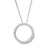 Thumbnail Image 1 of Ever Us® 1/3 CT. T.W. Two-Stone Diamond Open Circle Pendant in 14K White Gold - 19"