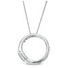 Thumbnail Image 2 of Ever Us® 1/3 CT. T.W. Two-Stone Diamond Open Circle Pendant in 14K White Gold - 19"