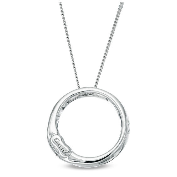 Ever UsÂ® 1/3 CT. T.w. Two-Stone Diamond Open Circle Pendant in 14K White Gold - 19"